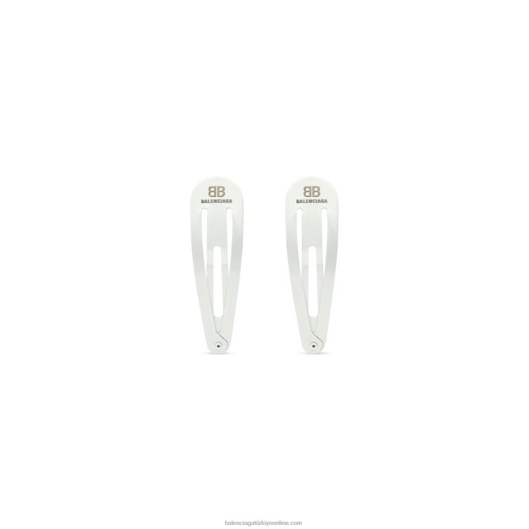 beyaz DBJ0F874 kadın holli klip seti Balenciaga