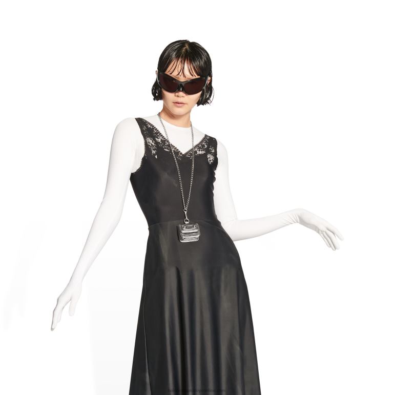 gümüş DBJ0F894 metalize zincirli kadın le cagole kapaklı earpods Balenciaga