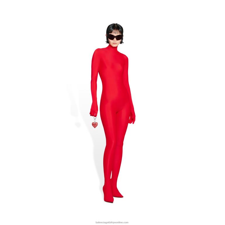 kırmızı DBJ0F881 kadın sevgililer günü strass anahtarlık Balenciaga