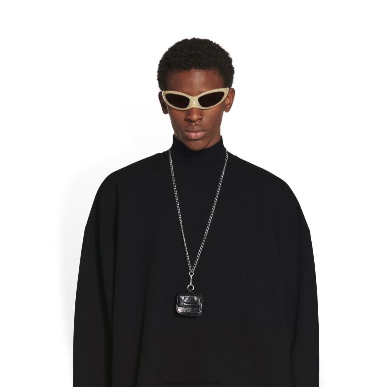 siyah DBJ0F893 kadın le cagole zincirli kanatlı earpods Balenciaga