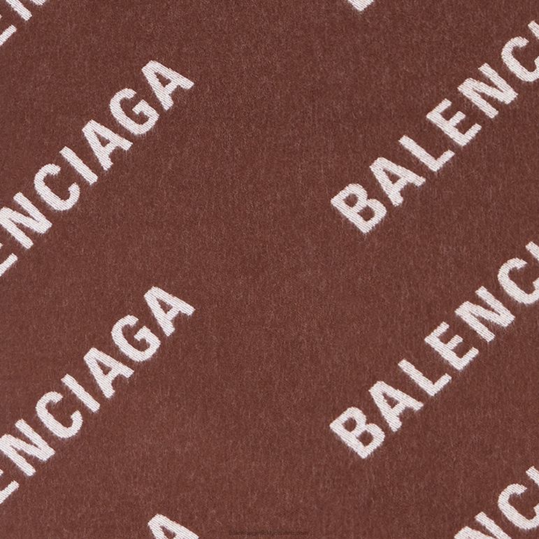 kahverengi DBJ0F706 kadın allover logo makro eşarp Balenciaga