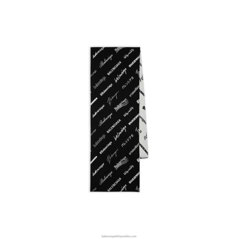 siyah DBJ0F859 Eşarbın her yerinde kadın logomania Balenciaga