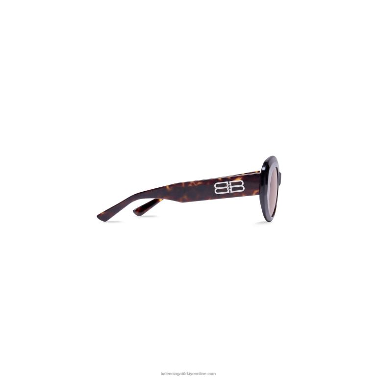 Havana DBJ0F764 kadın rive Gauche yuvarlak güneş gözlüğü Balenciaga