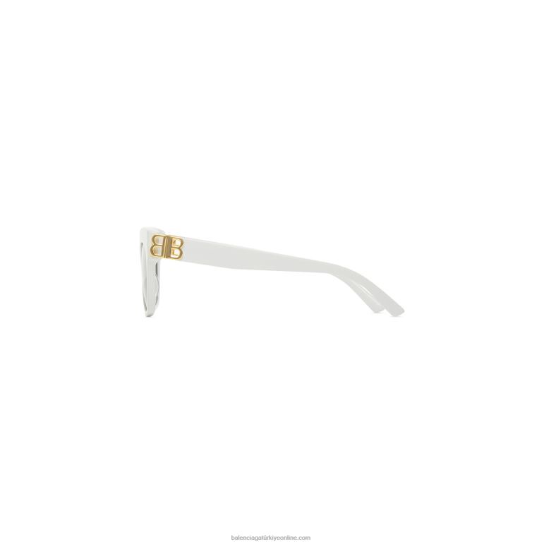 beyaz DBJ0F745 kadın hanedanı kelebek güneş gözlüğü Balenciaga