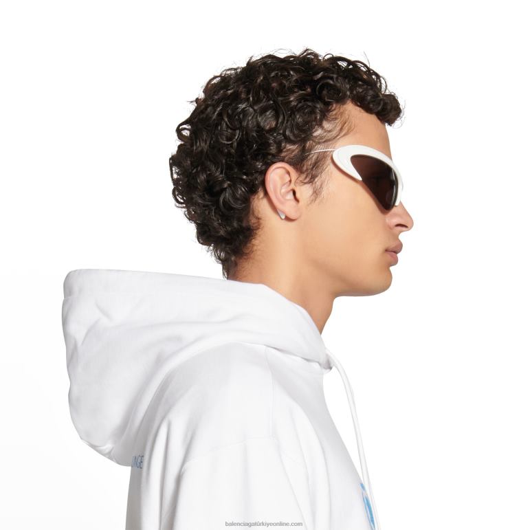beyaz DBJ0F767 kadın tel kedi güneş gözlüğü Balenciaga