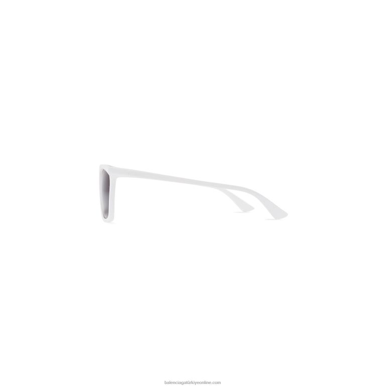 beyaz DBJ0F792 kadın çerçeveli dikdörtgen güneş gözlüğü ayarlanabilir uyum Balenciaga