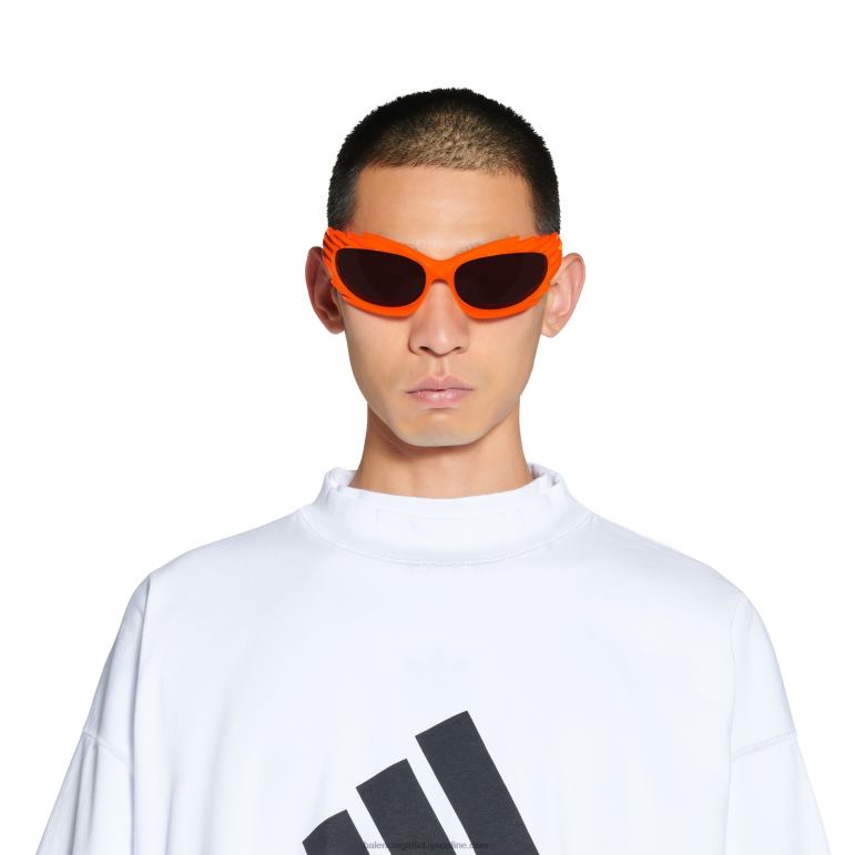 flu portakal DBJ0F690 kadın başak dikdörtgen güneş gözlüğü Balenciaga