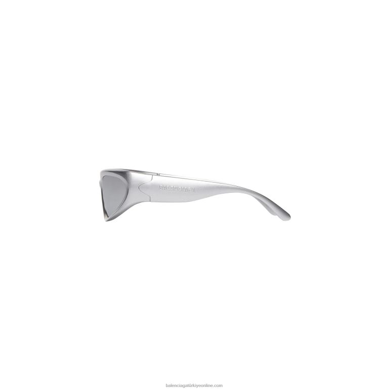 gümüş DBJ0F682 kadın hızlı oval güneş gözlüğü Balenciaga
