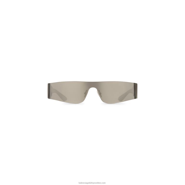 gümüş DBJ0F752 kadın mono dikdörtgen güneş gözlüğü Balenciaga