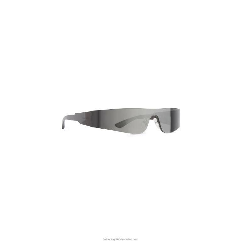 gümüş DBJ0F752 kadın mono dikdörtgen güneş gözlüğü Balenciaga