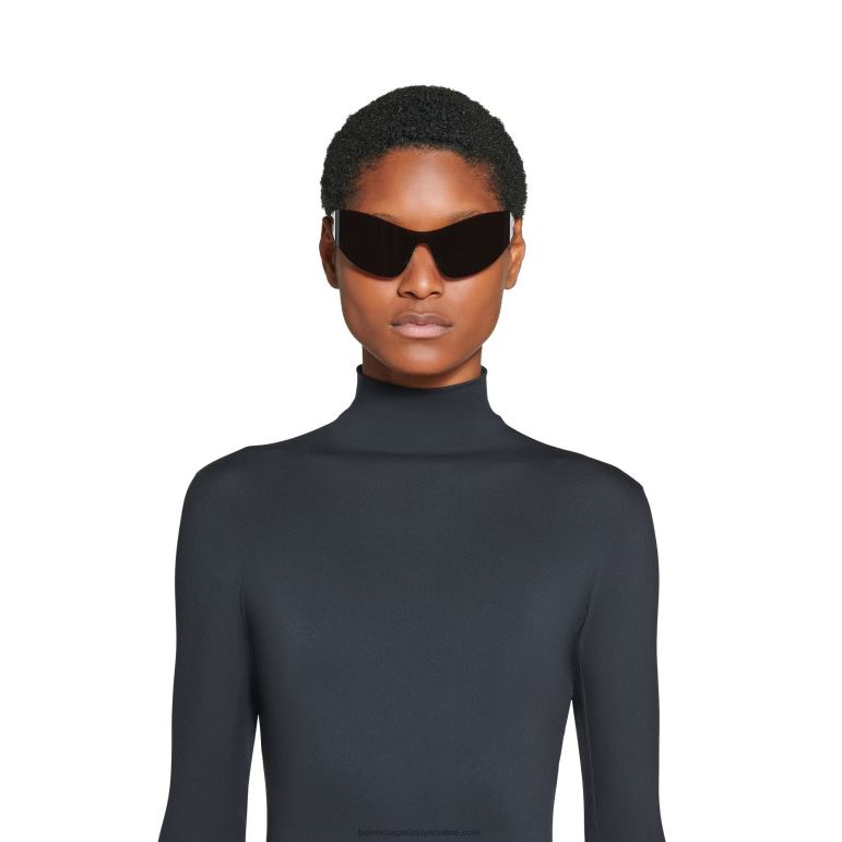 siyah DBJ0F694 kadın mono kedi 2.0 güneş gözlüğü Balenciaga