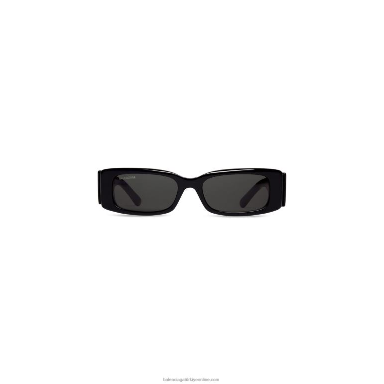 siyah DBJ0F697 kadın max dikdörtgen güneş gözlüğü Balenciaga