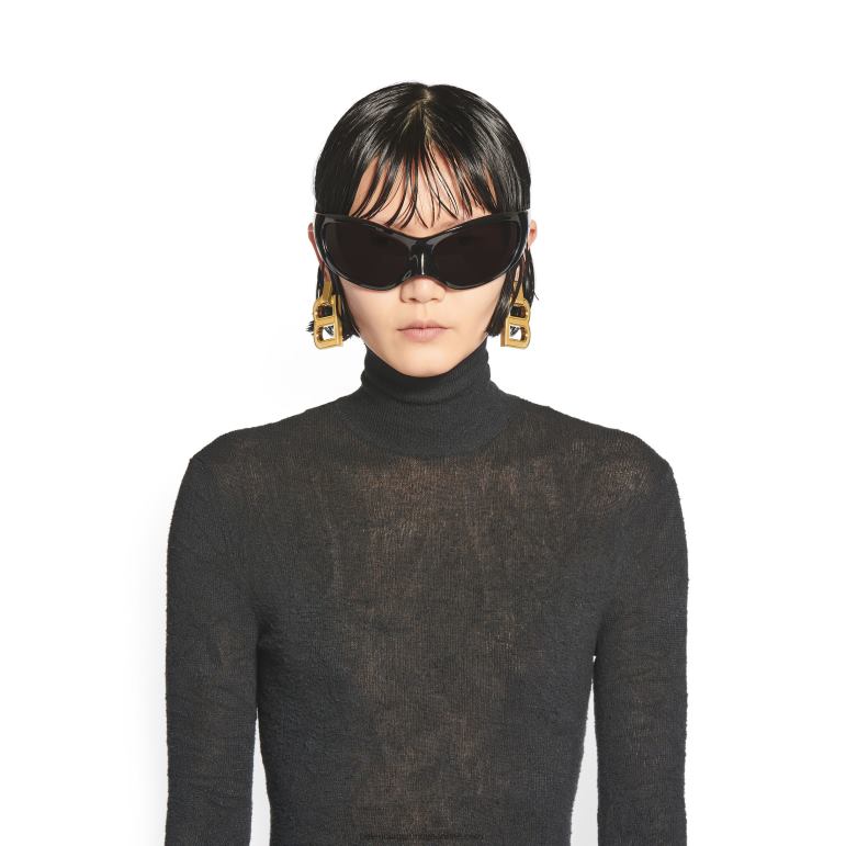 siyah DBJ0F716 kadın cilt xxl kedi güneş gözlüğü Balenciaga