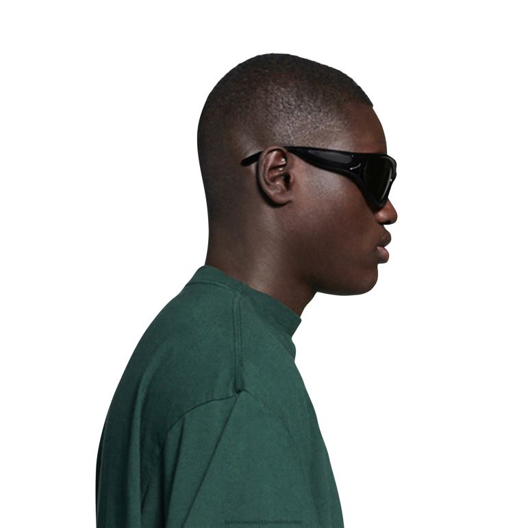 siyah DBJ0F747 kadın hızlı yuvarlak güneş gözlüğü Balenciaga