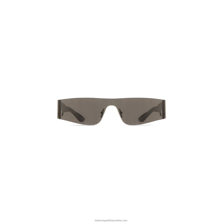 siyah DBJ0F753 kadın mono dikdörtgen güneş gözlüğü Balenciaga