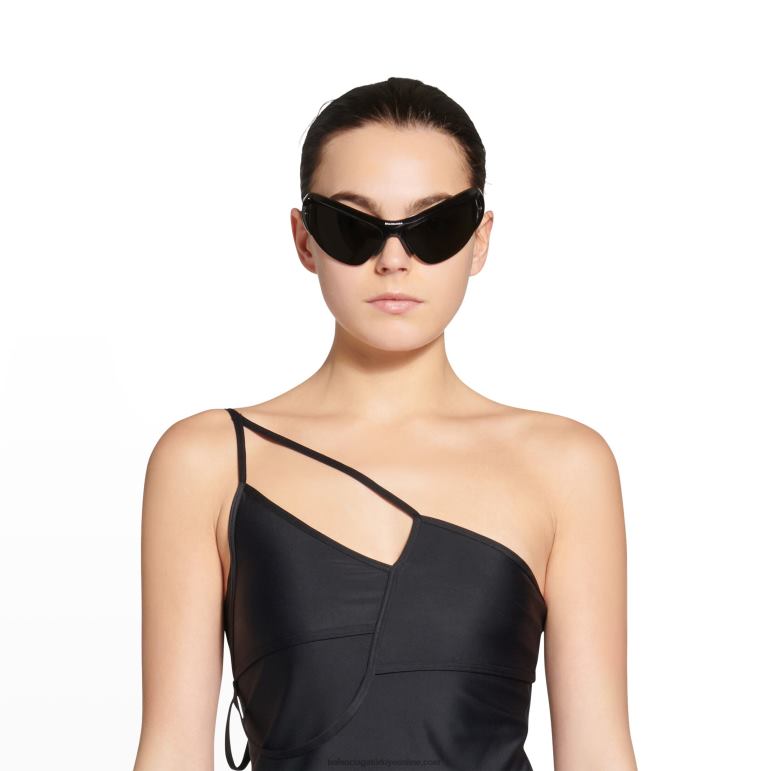 siyah DBJ0F769 kadın tel kedi güneş gözlüğü Balenciaga