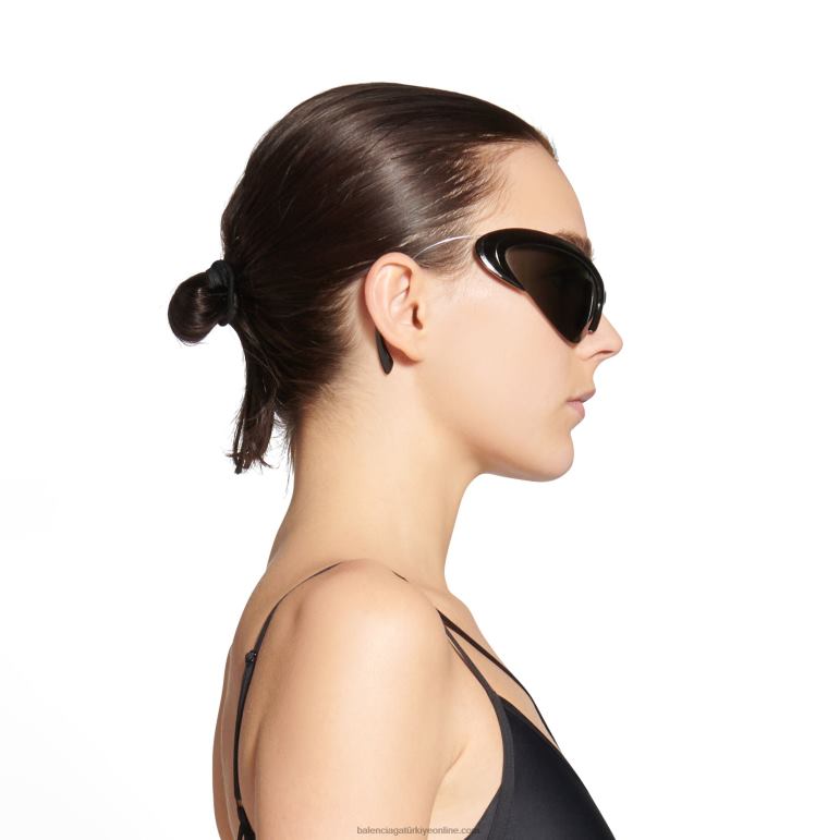 siyah DBJ0F769 kadın tel kedi güneş gözlüğü Balenciaga