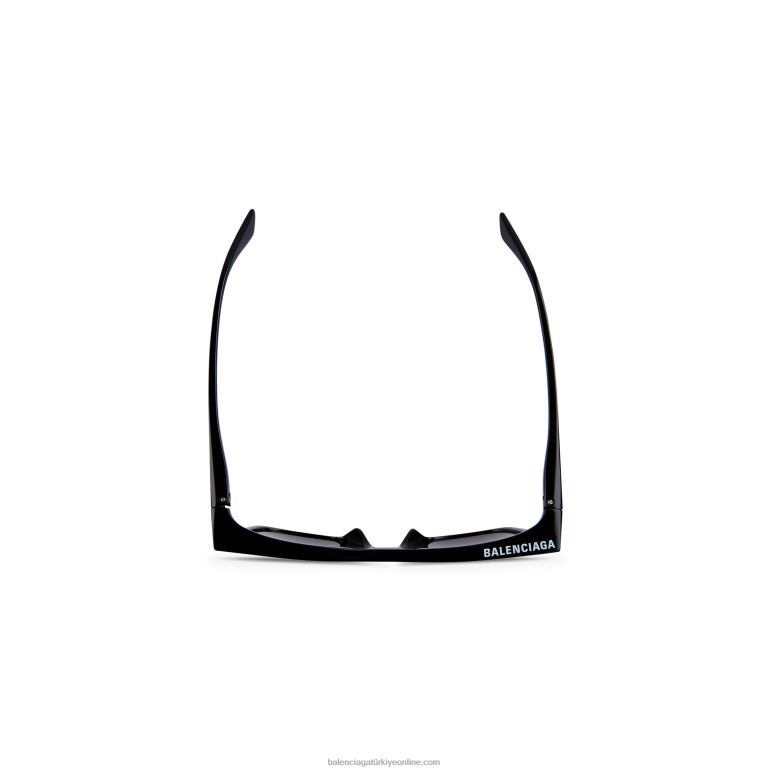 siyah DBJ0F862 kadın jant dikdörtgen güneş gözlüğü Balenciaga