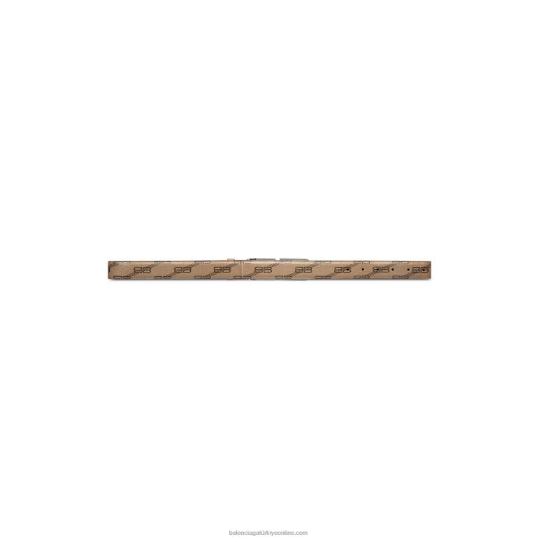 bej DBJ0F822 kadın bb imza kemeri bb monogram kaplı kanvas Balenciaga