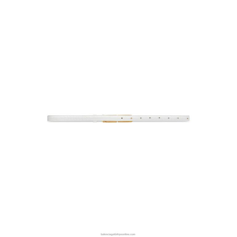 beyaz DBJ0F843 kadın bb streç kemer timsah kabartmalı Balenciaga