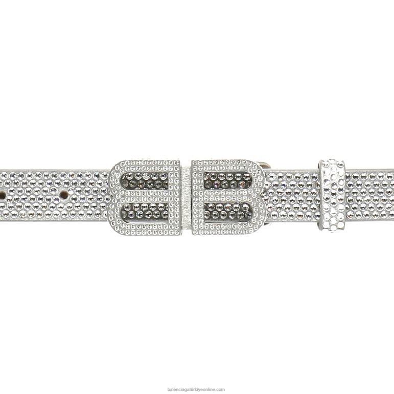 gri DBJ0F831 kadın bb kum saati yapay elmaslı ince kemer Balenciaga