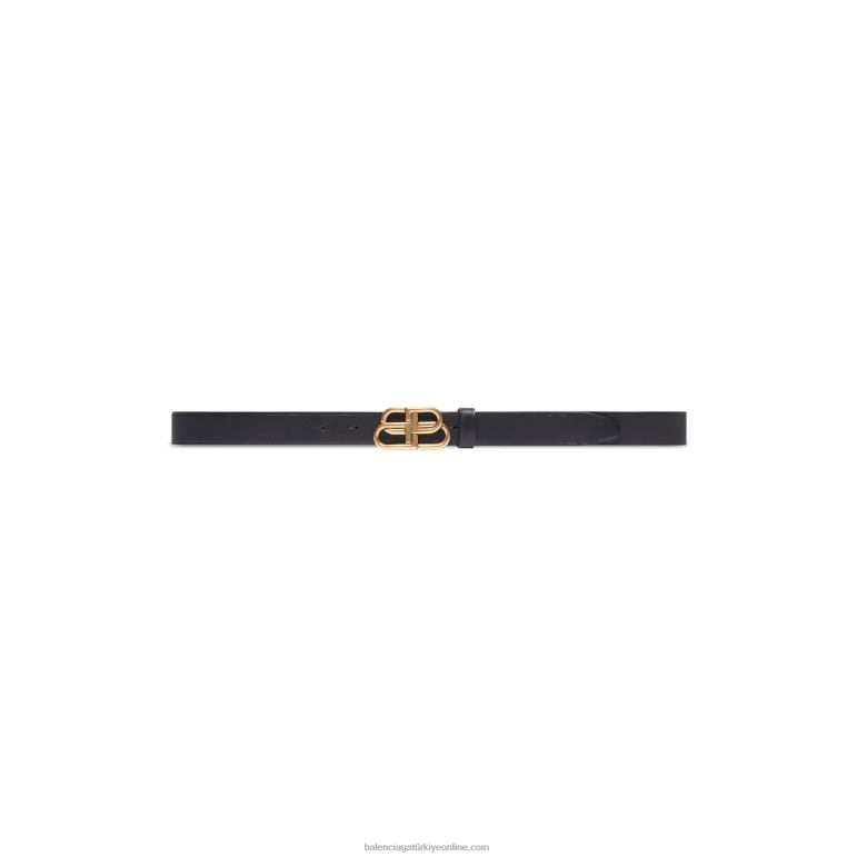 siyah DBJ0F770 kadın bb ince kemer Balenciaga