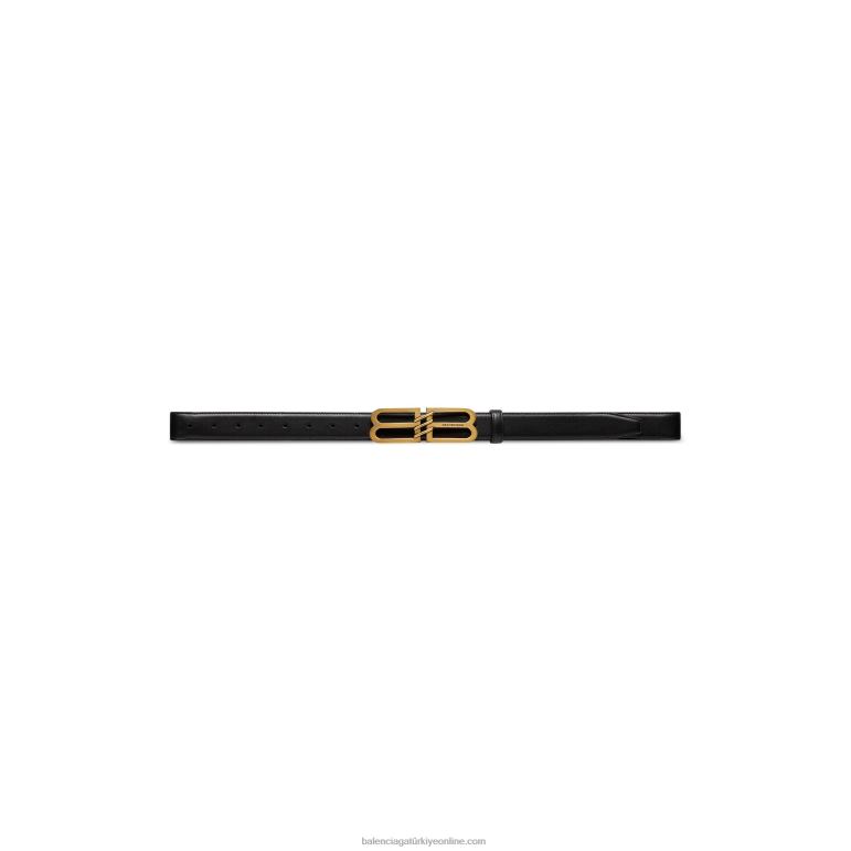 siyah DBJ0F816 kadın bb imza kemeri Balenciaga