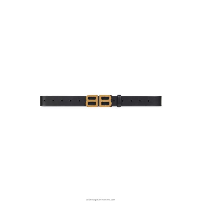 siyah DBJ0F817 kadın bb kum saati orta kemer Balenciaga