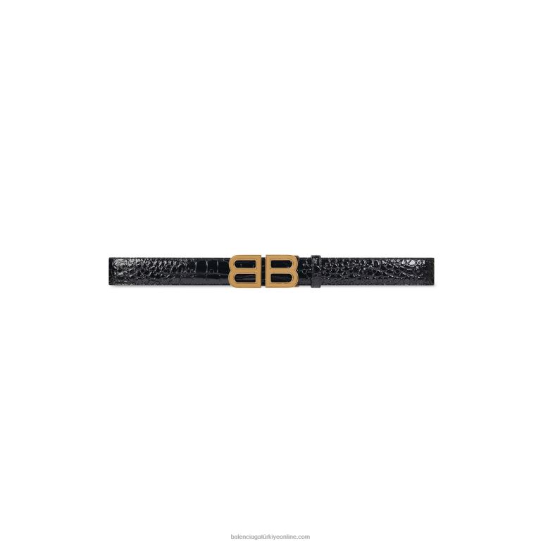 siyah DBJ0F818 kadın bb kum saati orta kemer Balenciaga