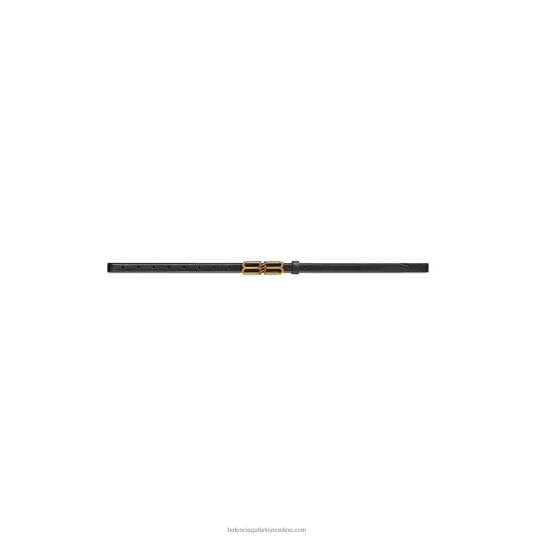 siyah DBJ0F821 kadın bb imza kemeri Balenciaga