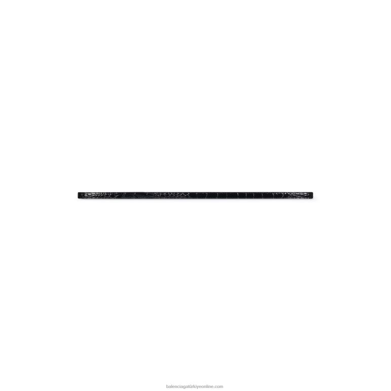siyah DBJ0F823 kadın bb imza kemeri timsah kabartmalı Balenciaga
