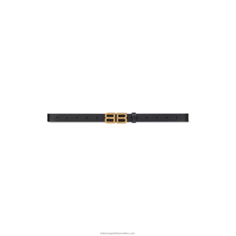 siyah DBJ0F833 kadın bb kum saati ince kemer Balenciaga