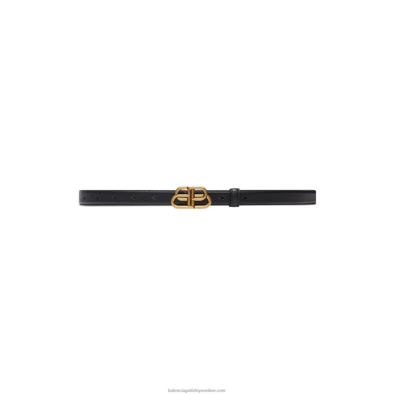 siyah DBJ0F837 kadın bb ince kemer Balenciaga