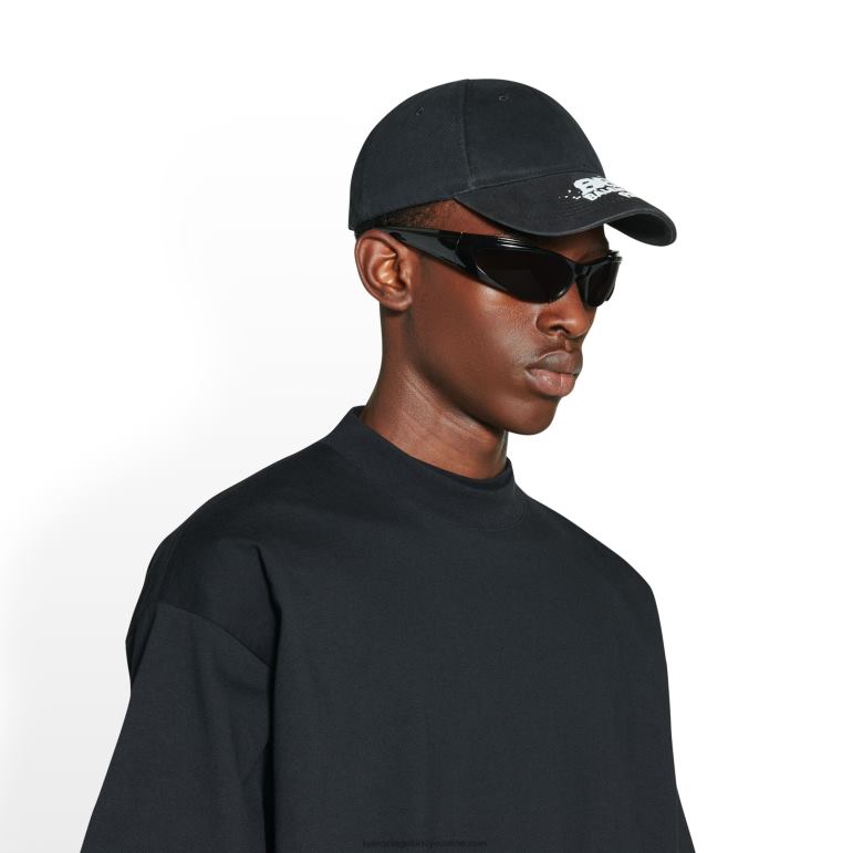 siyah DBJ0F701 kadın elle çizilmiş bb simgesi kapağı Balenciaga