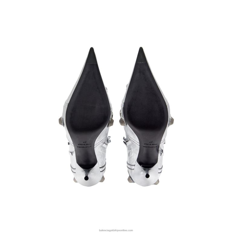 gümüş DBJ0F266 kadın cagole 90 mm metalize bot Balenciaga