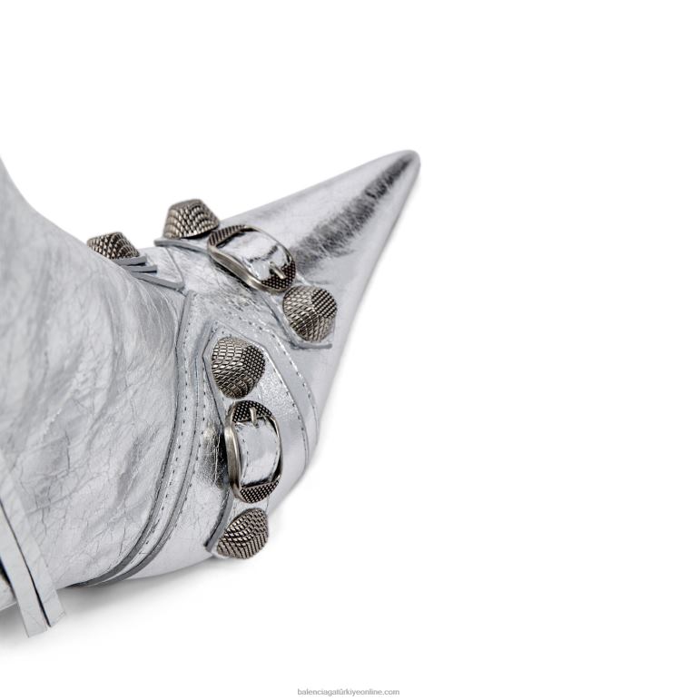 gümüş DBJ0F266 kadın cagole 90 mm metalize bot Balenciaga