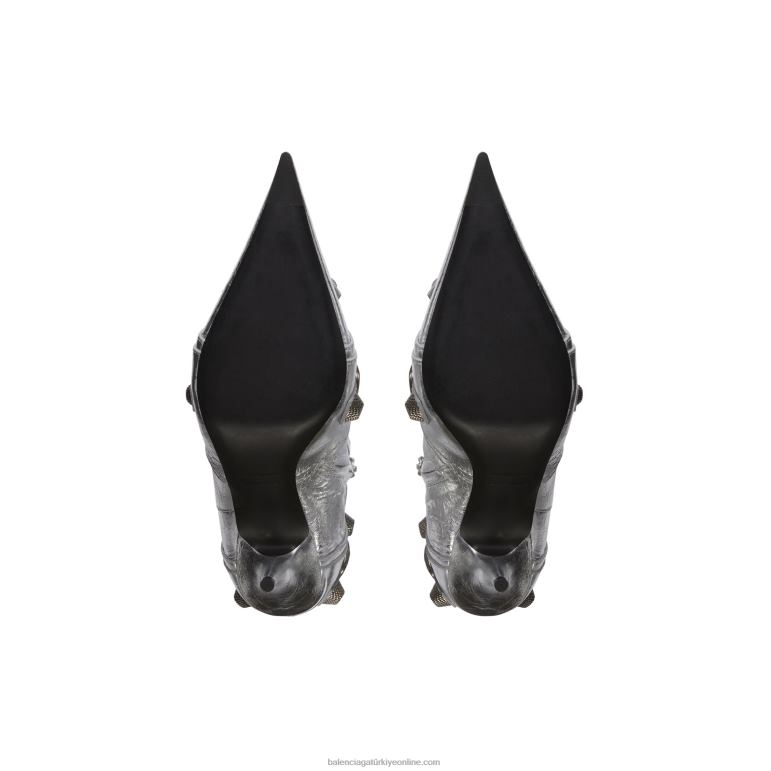 gümüş DBJ0F267 metalize 90 mm cagole kadın patik Balenciaga