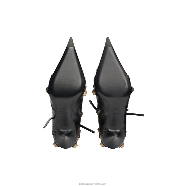 siyah DBJ0F216 kadın cagole 90mm timsah kabartmalı bootie Balenciaga