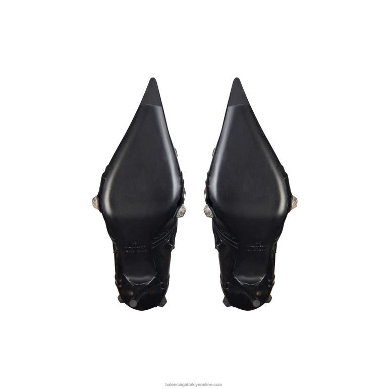 siyah DBJ0F230 kadın cagole 90 mm diz üstü çizme Balenciaga