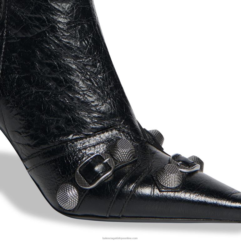 siyah DBJ0F230 kadın cagole 90 mm diz üstü çizme Balenciaga