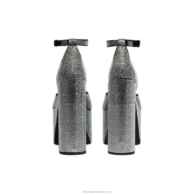 siyah DBJ0F208 kadın camden 160 mm taşlı sandalet Balenciaga