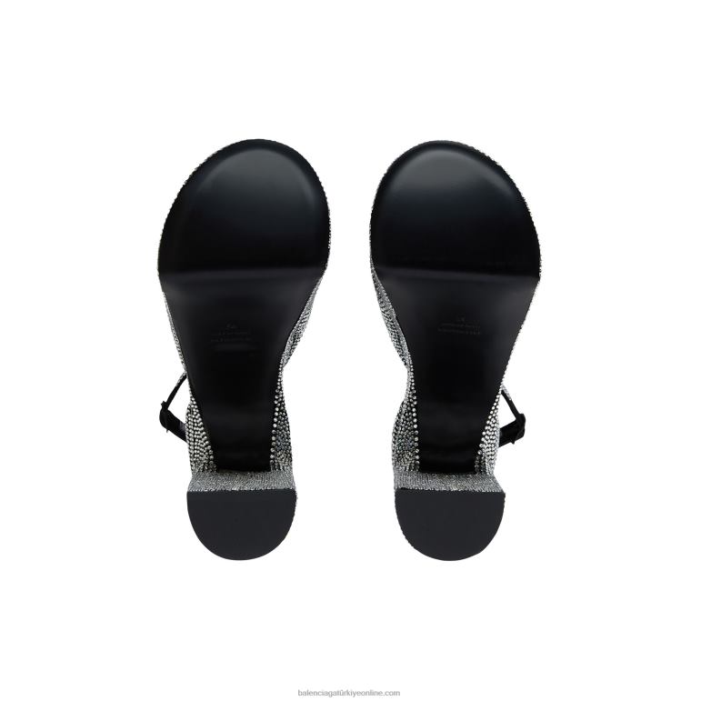 siyah DBJ0F208 kadın camden 160 mm taşlı sandalet Balenciaga