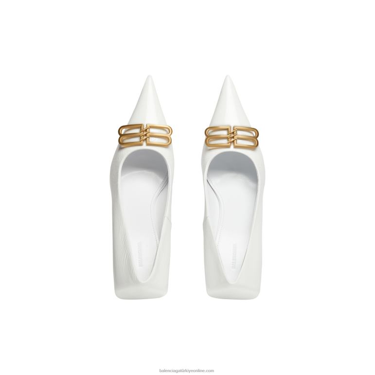 beyaz DBJ0F193 kadın kare bıçak bb 80mm pompa Balenciaga