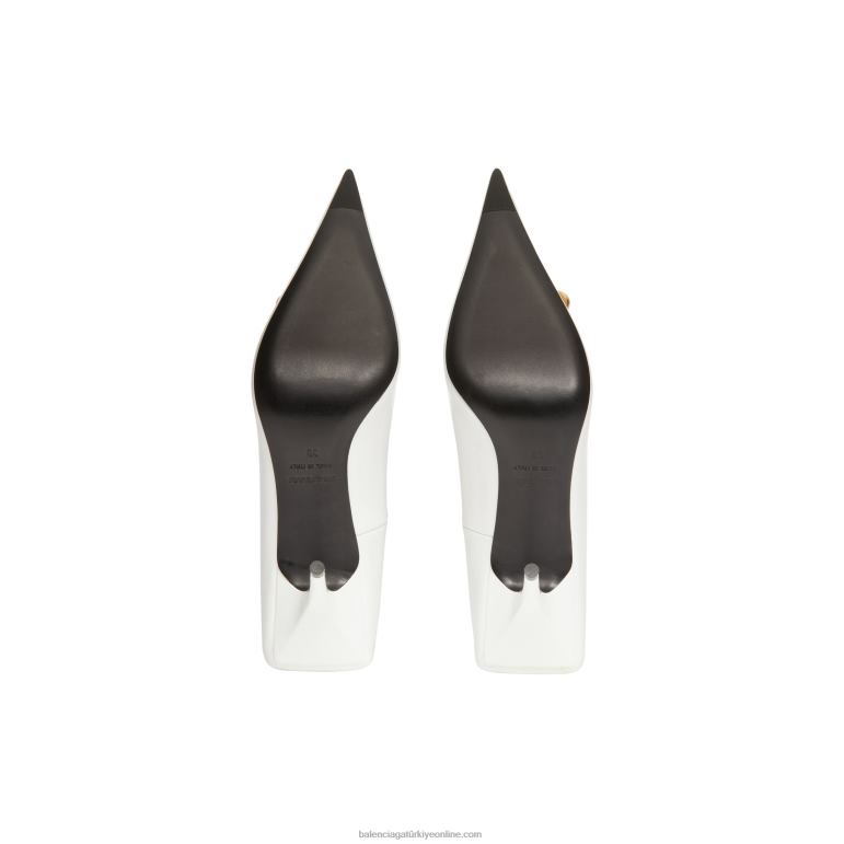 beyaz DBJ0F193 kadın kare bıçak bb 80mm pompa Balenciaga
