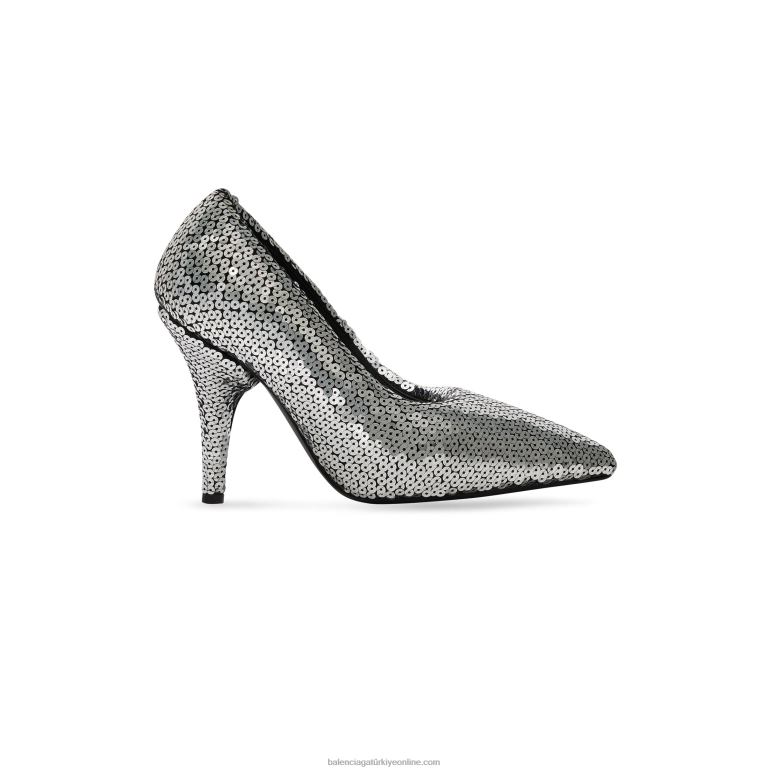 gümüş DBJ0F268 kadın xl pompa 110mm Balenciaga