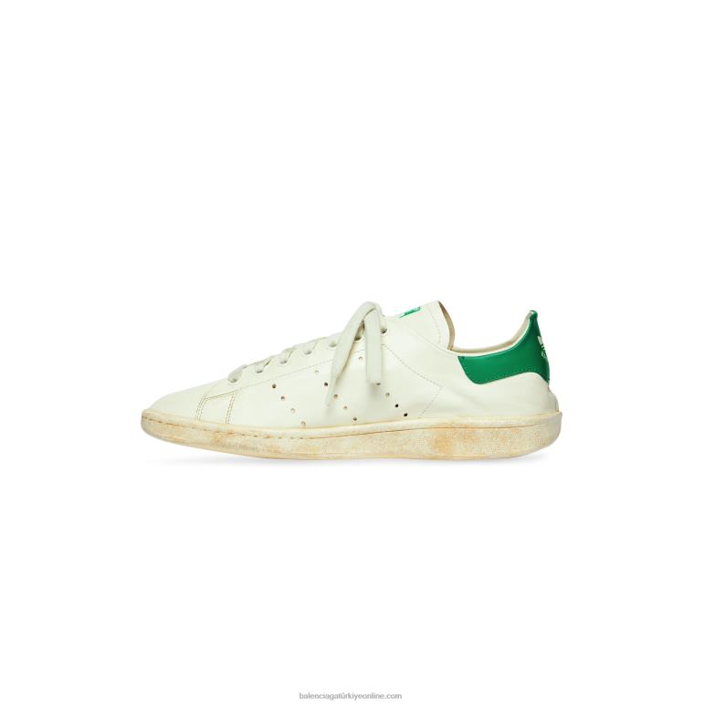 Beyaz kapalı DBJ0F199 kadın adidas stan smith yıpranmış spor ayakkabı Balenciaga