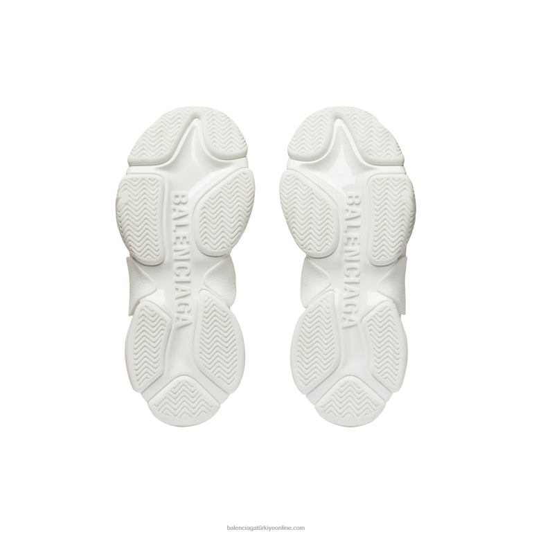 beyaz DBJ0F144 kadın üçlü s logo spor ayakkabı Balenciaga