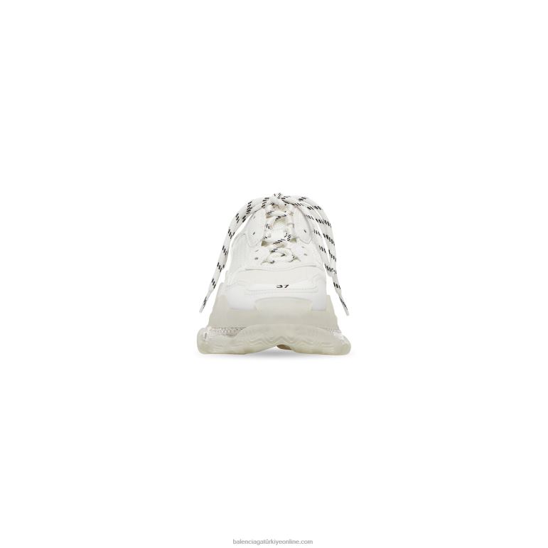 beyaz DBJ0F161 kadın üçlü s spor ayakkabı şeffaf taban Balenciaga
