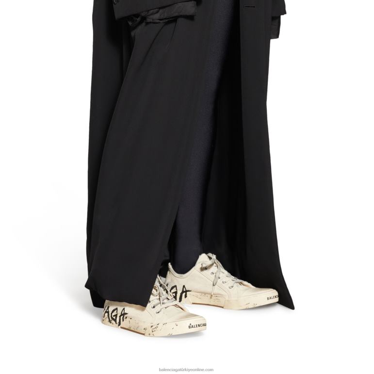 beyaz DBJ0F239 kadın paris düşük üst grafiti spor ayakkabı Balenciaga