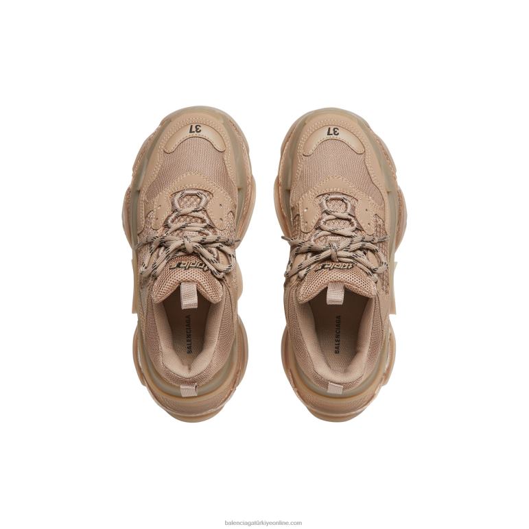 kahverengi DBJ0F159 Kadın üçlü şeffaf tabanlı spor ayakkabı Balenciaga